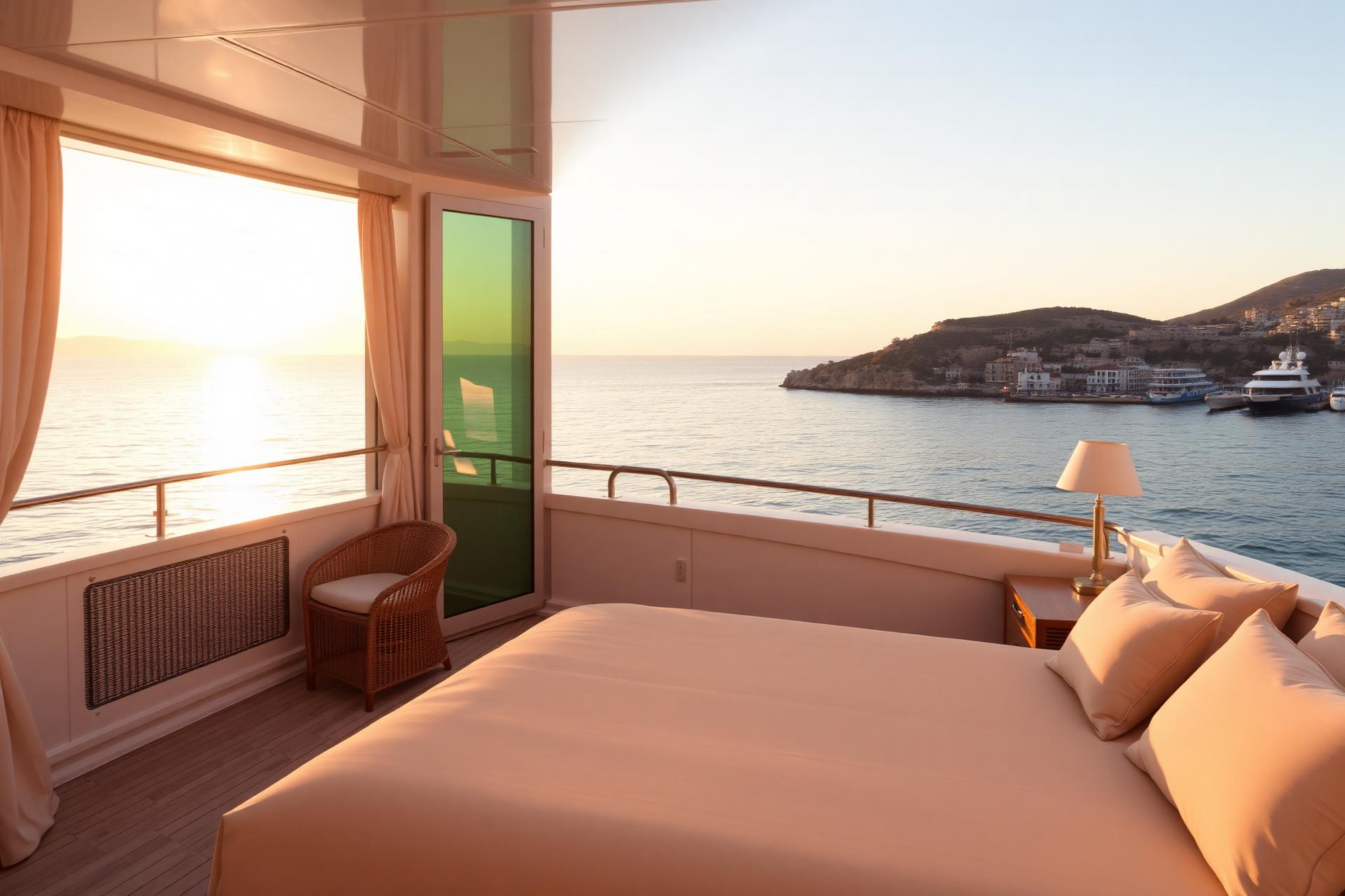 Private terrace at sunset overlooking the Mediterranean